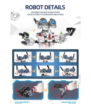 Set Da 467pz Costruzione Robot Ricaricabile Telecomandato Bluetooth App Q-rb9001         