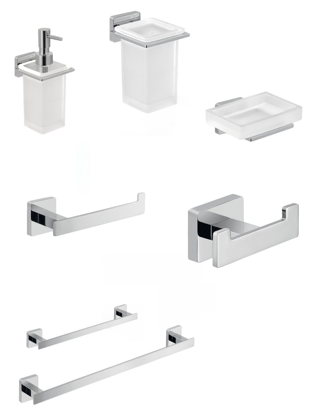 Set da 7 accessori a muro GEDY linea Atena cromato - Gedy