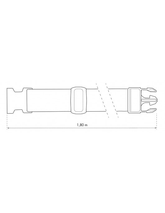 Set di 2 cinghie per valigia, 1.80m con fibbia in plastica, blu - THIRARD