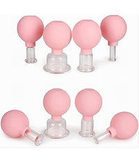 Set Di 4 Coppette Per Massaggio Facciale Sfera In Silicone Massaggiatore Schiena         