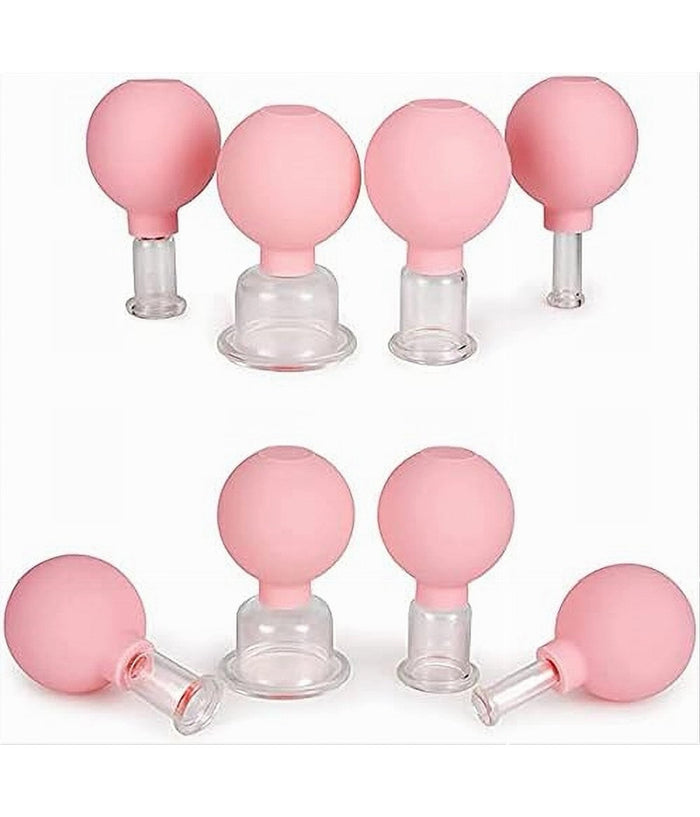 Set Di 4 Coppette Per Massaggio Facciale Sfera In Silicone Massaggiatore Schiena         