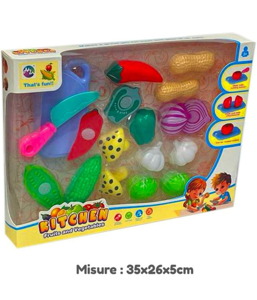 Set Di Frutta E Verdura Attacca E Stacca Gioco Di Simulazione Per Bambini 3+         