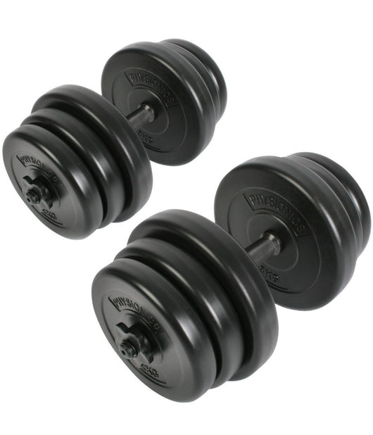 Set Di Manubri Componibili Con Bilanciere Fitness Palestra Dumbbell Perfect Curl         Kg. 20