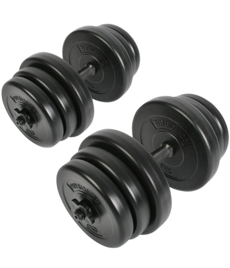 Set Di Manubri Componibili Pesi Regolabili Fitness Palestra Dumbbell 10 Kg Total         