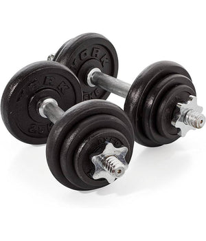 Set Di Manubri In Ghisa York Fitness 20kg Foratura 2,54cm Allenamento Palestra         