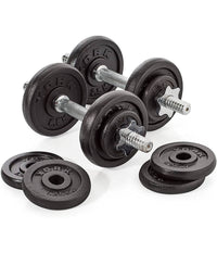 Set Di Manubri In Ghisa York Fitness 20kg Foratura 2,54cm Allenamento Palestra         