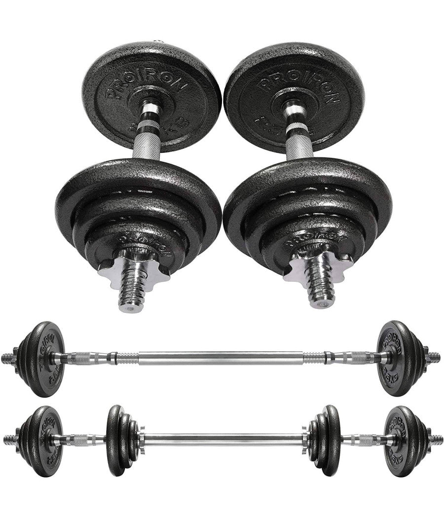 Set Di Manubri Regolabili Dumbbell Bilanciere 30 Kg Tot Regolabile Body Building         