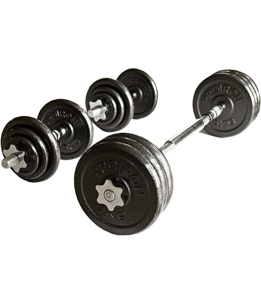 Set Di Manubri Regolabili Dumbbell Bilanciere 30 Kg Tot Regolabile Body Building         