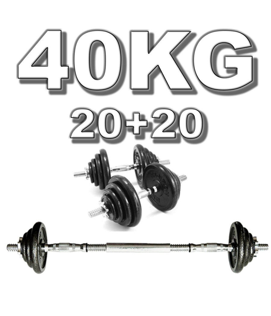 Set Di Manubri Regolabili Dumbbell Bilanciere 40 Kg Tot Regolabile Body Building         