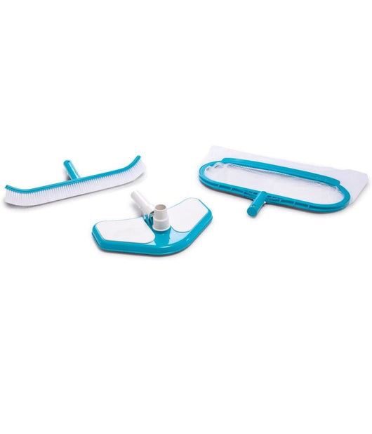 Set Di Pulizia Deluxe Per Piscina Retina A Sacco Spazzola Angolare Vacuum 29057         