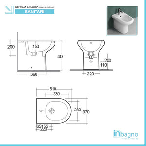 Set di Sanitari filomuro Rak serie Compact con sedile avvolgente