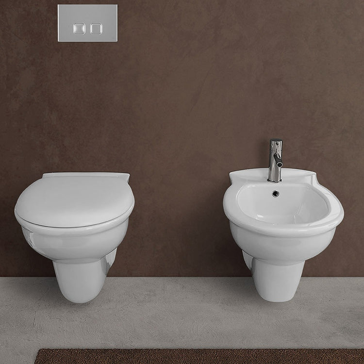 Set di Sanitari sospesi Karla in ceramica WC + Bidet + Copriwater