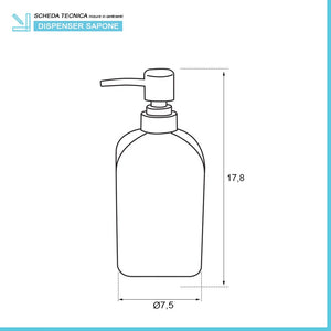 Set 4 pz dispensatore sapone liquido in vetro colorato con capacitÃ  400 ml