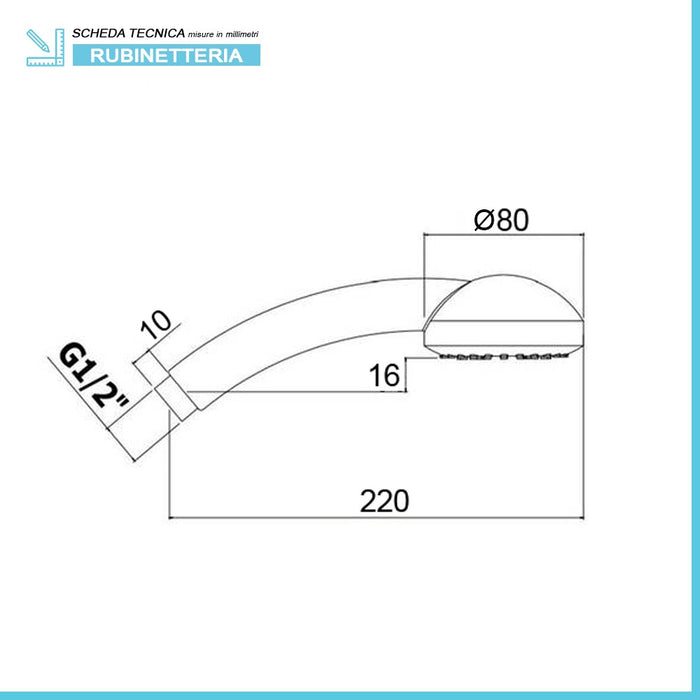 Set Doccia cromato con laccio doccia 150 cm acciaio Inox