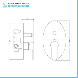 Set doccia completo tondo cromato Paco con soffione 20 cm e kit doccia incasso