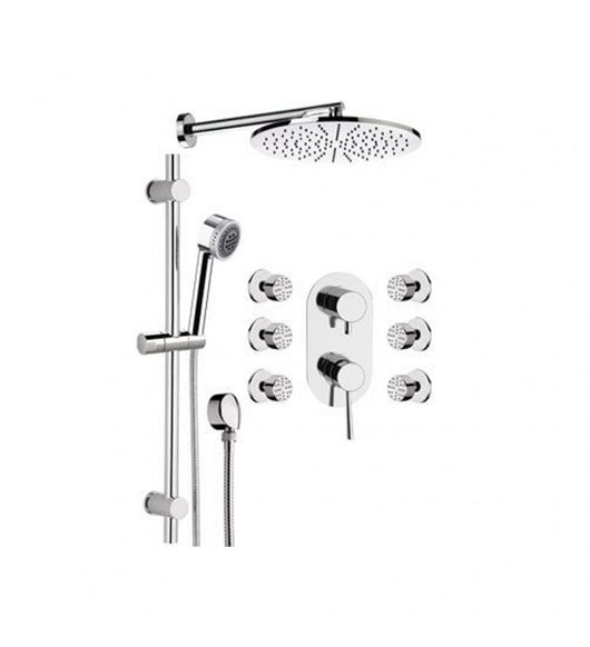 Set doccia composto da soffione minimale, saliscendi e miscelatore - serie minimal cod 76255