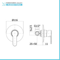 Set doccia con miscelatore Paffoni Blu braccio e soffione 25 cm