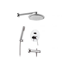 Set doccia con soffione, doccia, bocca incasso e miscelatore - serie minimal cod 76251