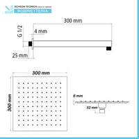 Set doccia incasso cromato con soffione 30 e kit doccia completo Nemes