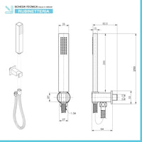 Set doccia incasso Kubo con soffione a muro 25x52 cm e kit doccia