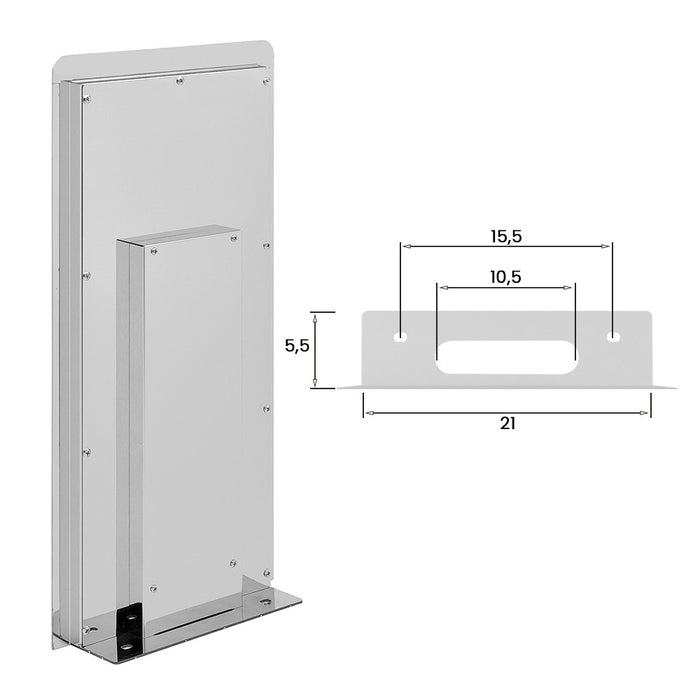 Set doccia incasso Kubo con soffione a muro 25x52 cm e kit doccia