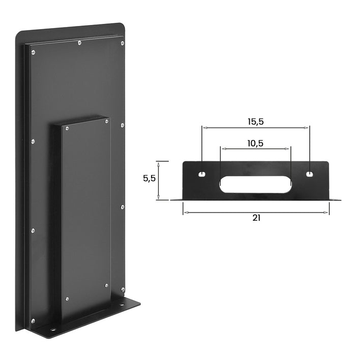 Set doccia incasso Kubo nero opaco con soffione a muro 25x52 e kit doccia