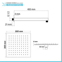 Set doccia incasso Paffoni Lime con soffione quadrato 30 cm e kit doccia