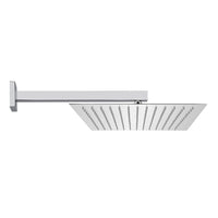 Set doccia quadrato cromo braccio 40 cm + soffione 30x30 cm acciaio inox