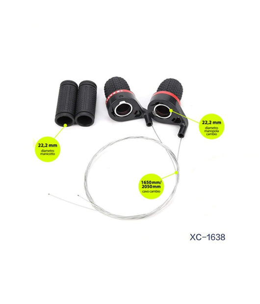 Set Leve Per Cambio Velocita 3x7 Con Manopola Torsione Antiscivolo Bici Xc-1638         