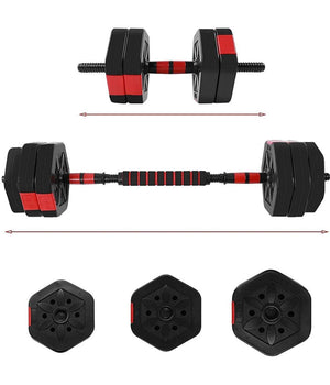 Set Manubri Bilanciere Con Biella Regolabili 10kg Allenamento Corpo Palestra Casa         