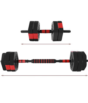 Set Manubri Bilanciere Con Biella Regolabili 15kg Allenamento Corpo Palestra Casa         