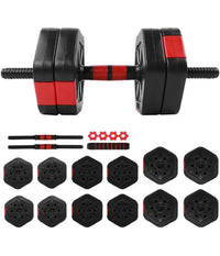 Set Manubri Bilanciere Con Biella Regolabili 25kg Allenamento Corpo Palestra Casa         