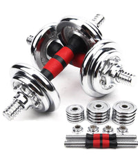 Set Manubri Componibili Pesi Regolabili Palestra Dumbbell In Acciaio 10kg Totale         