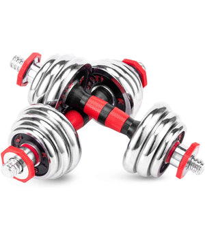 Set Manubri Pesi Regolabili Componibili Palestra Dumbbell In Acciaio 15 Kg Tot         