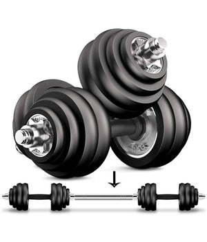 Set Manubri Regolabili Dumbbell 30kg Manubrio Elettrolitico Bilanciere Palestra         