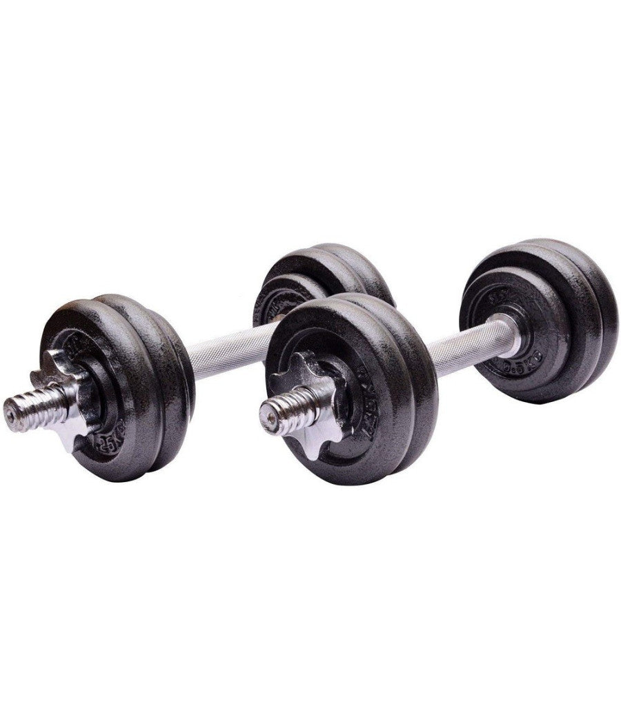 Set Manubri Regolabili Ghisa Da 20 Kg Per Bodybuilding Fitness Sollevamento Pesi         