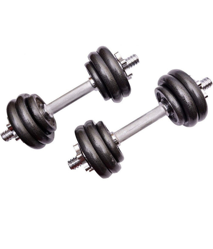 Set Manubri Regolabili Ghisa Da 20 Kg Per Bodybuilding Fitness Sollevamento Pesi         