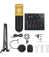 Set Microfono Con Mix Schede Audio Filtro Anti-pop Supporto Girevole Studio Mic8         