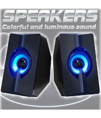 Set Mini Altoparlanti Speakers Per Basso Per Computer Luci Led Colorate Q-t124         