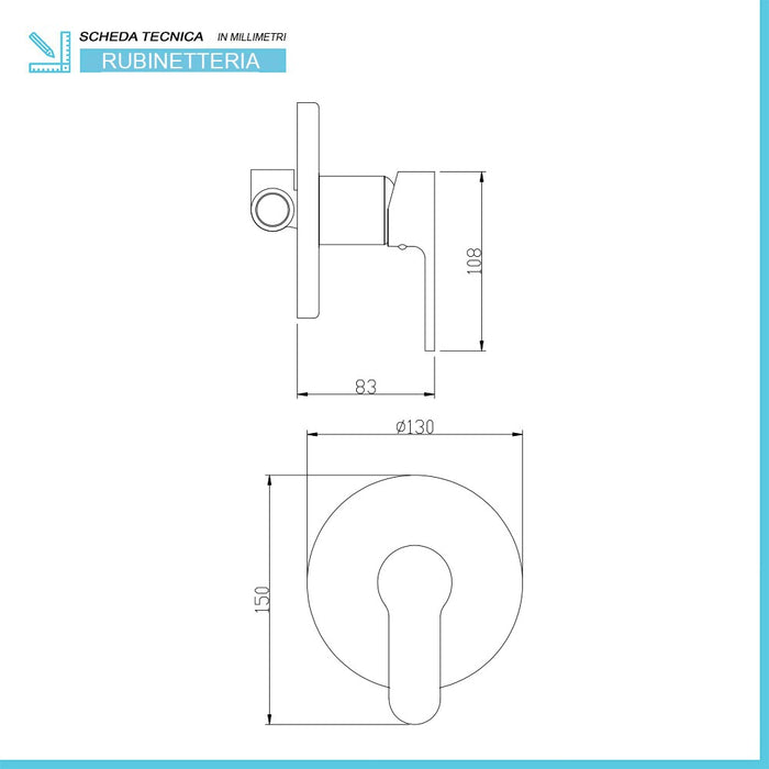 Set miscelatori cromati lavabo bidet e vasca con kit doccia Paco 