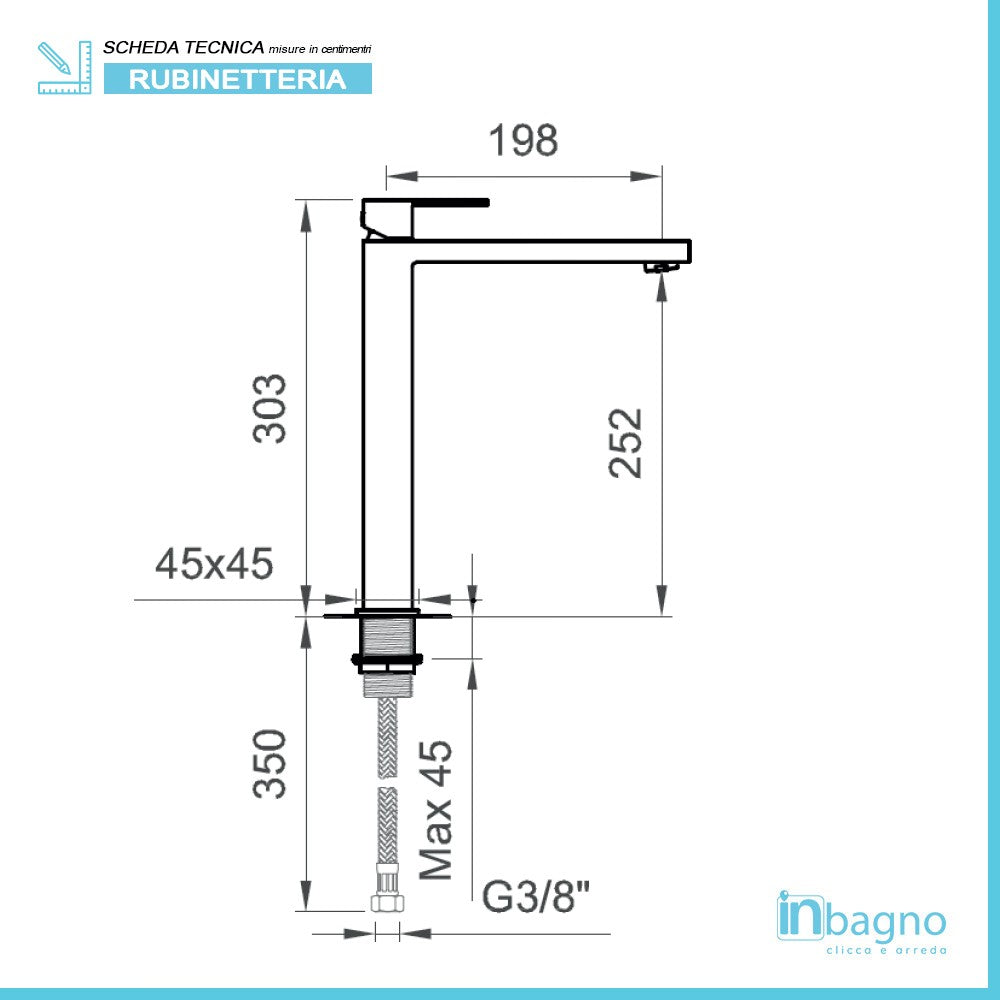 Set Miscelatori formato da lavabo alto + bidet serie Italia