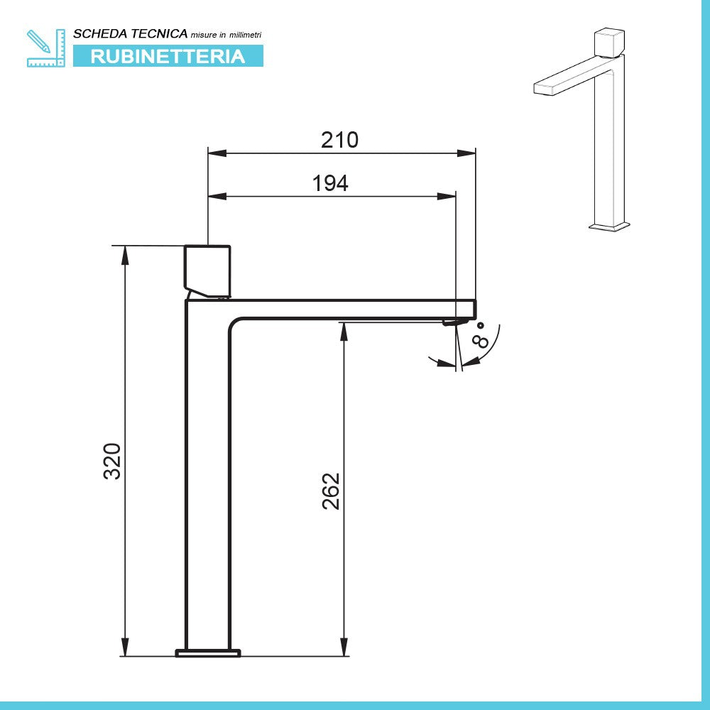 Set miscelatori lavabo alto bidet e doccia a incasso con deviatore Torre