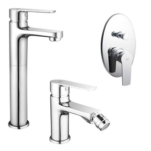 Set miscelatori lavabo alto bidet e doccia incasso con deviatore Juliette