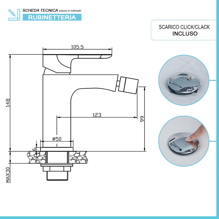 Set miscelatori lavabo bidet e doccia con deviatore in ottone Kreo