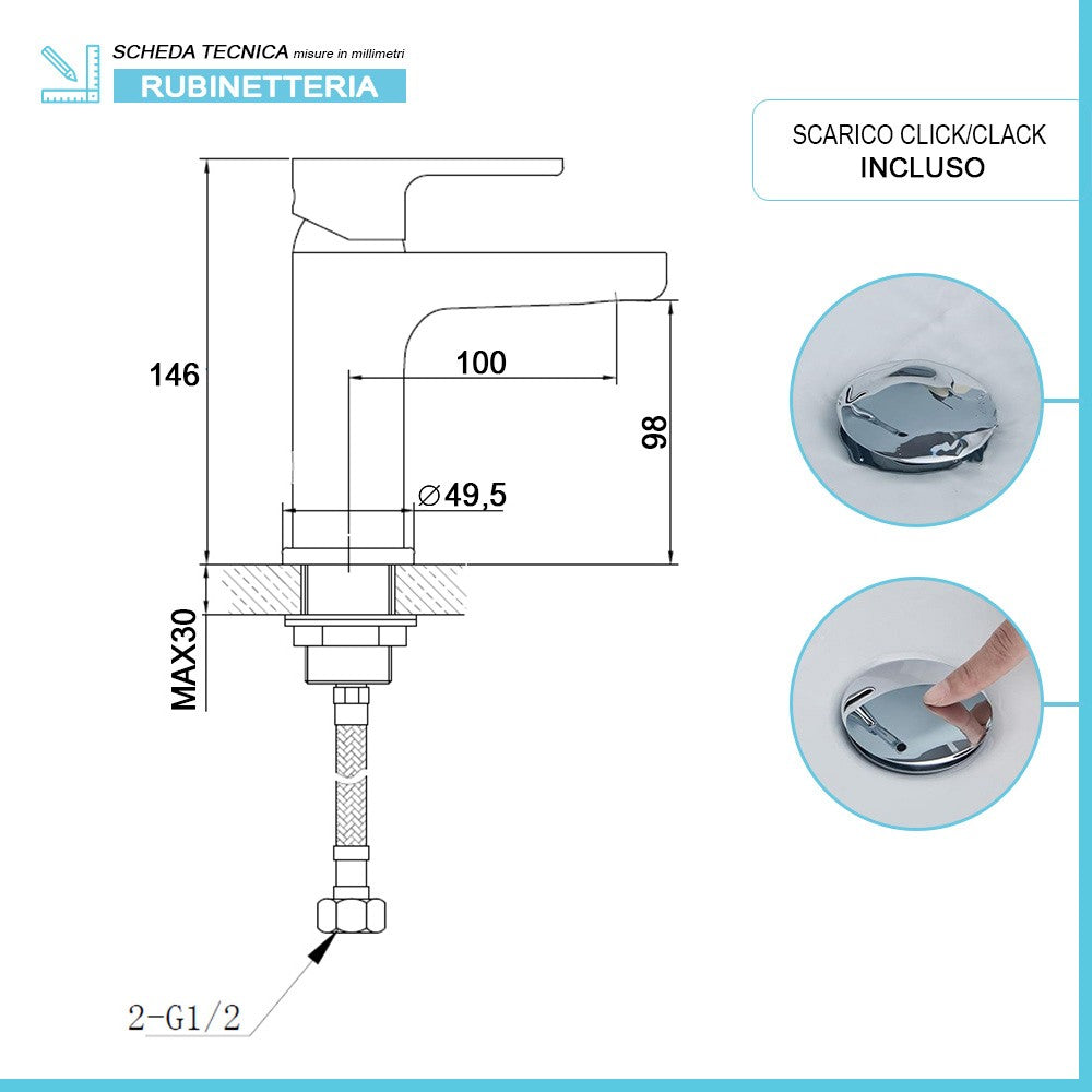 Set miscelatori lavabo bidet e doccia con deviatore in ottone Kreo