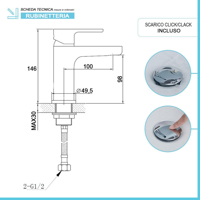 Set miscelatori lavabo bidet e doccia con deviatore in ottone Kreo