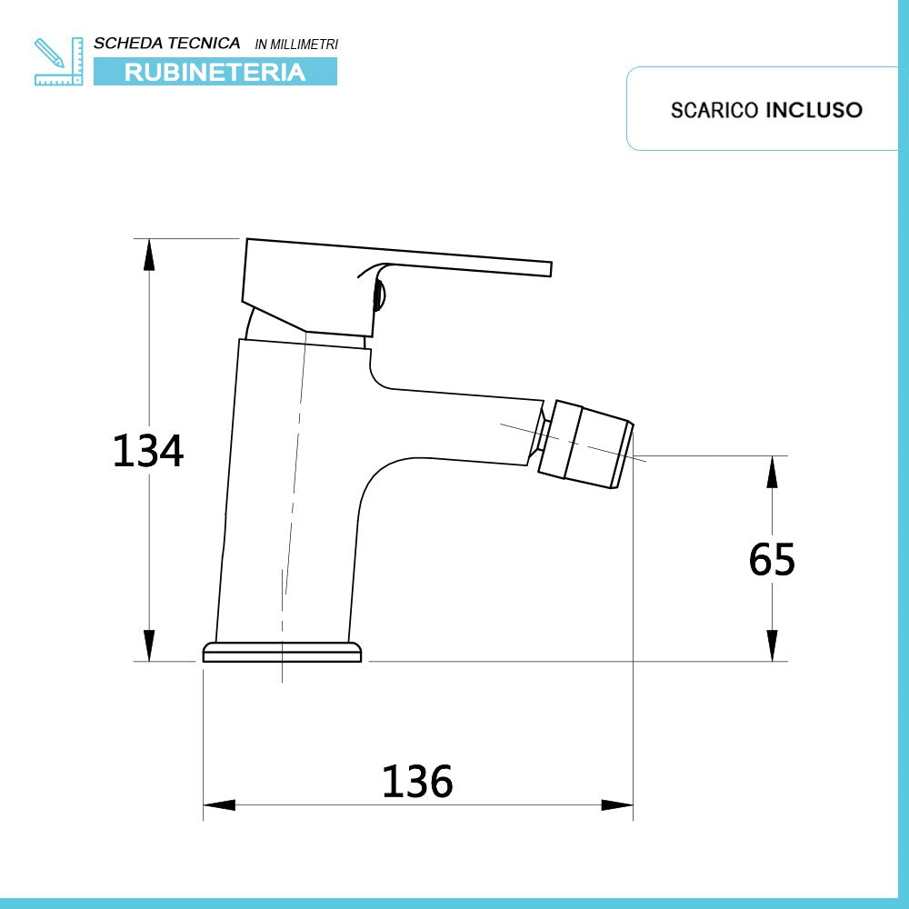 Set miscelatori lavabo bidet e doccia con deviatore scarico incluso Prima