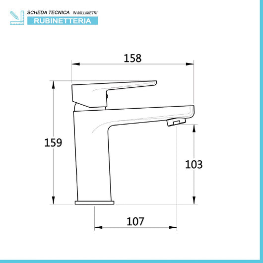 Set miscelatori lavabo bidet e doccia esterno nero opaco Erika