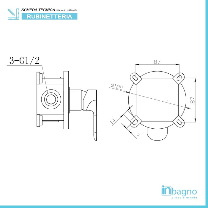 Set miscelatori lavabo bidet e doccia in ottone cromato con piletta Kreo