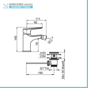 Set miscelatori lavabo bidet e doccia incasso con deviatore cromati Artis Punta+ piletta inclusa